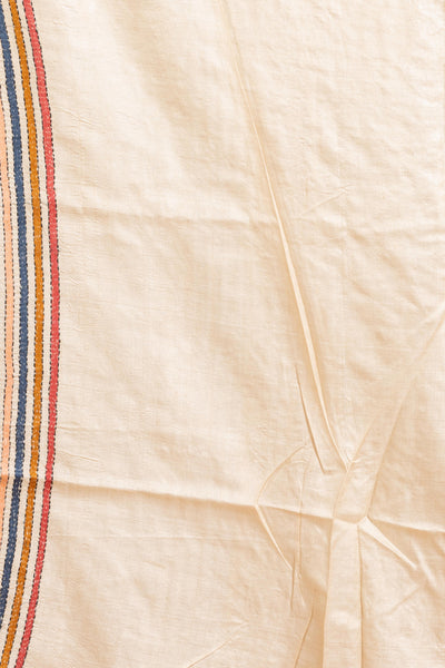 Pure Tussar Silk Kantha Stitch Saree (Silk Mark Certified)