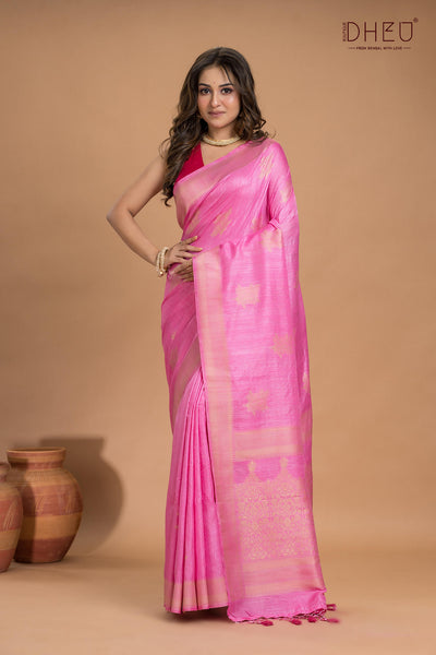 Designer Jute Munga Silk Saree