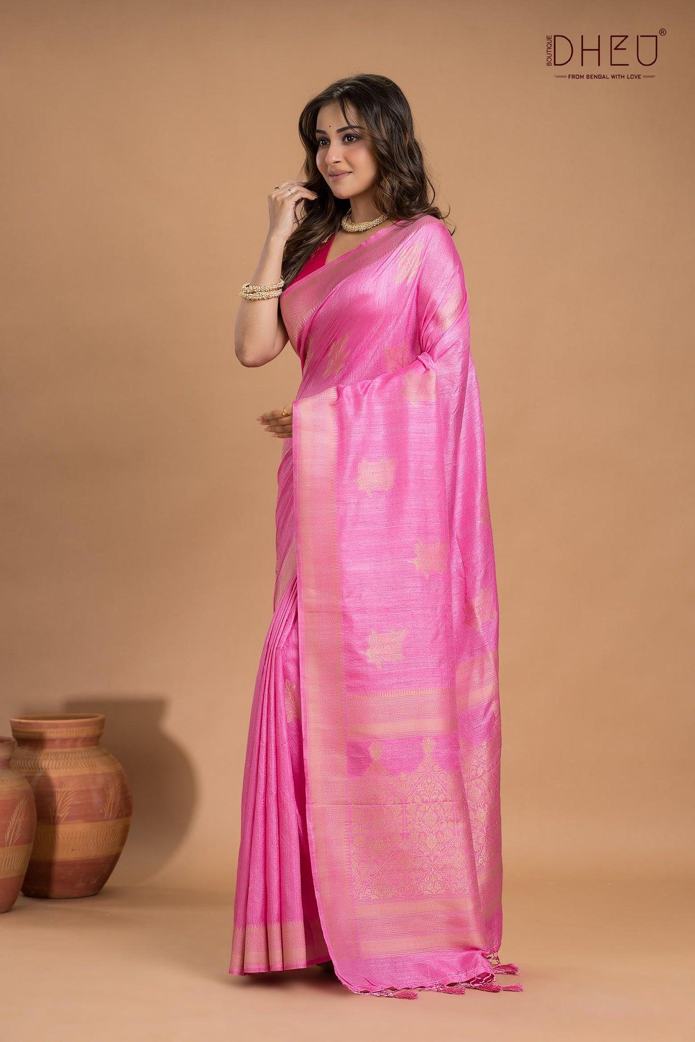 Designer Jute Munga Silk Saree