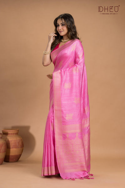 Designer Jute Munga Silk Saree