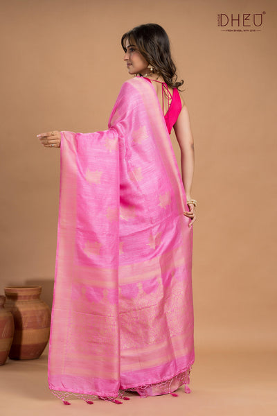 Designer Jute Munga Silk Saree