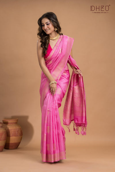 Designer Jute Munga Silk Saree