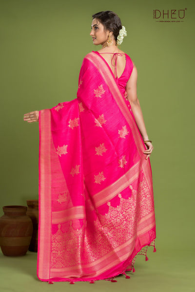 Designer Jute Munga Silk Saree