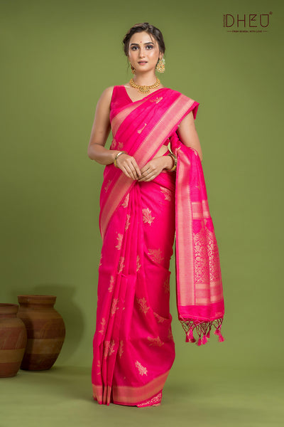 Designer Jute Munga Silk Saree