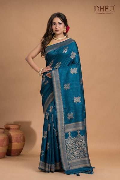 Designer Jute Munga Silk Saree