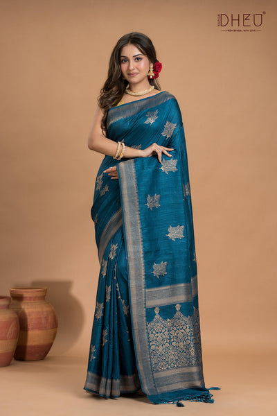 Designer Jute Munga Silk Saree