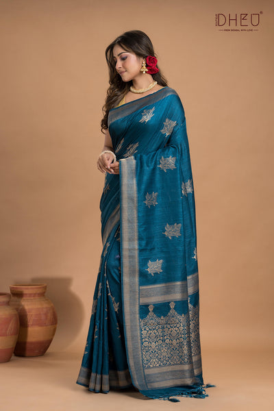 Designer Jute Munga Silk Saree