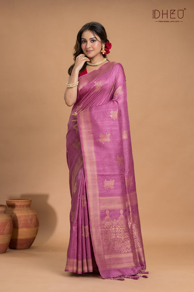Designer Jute Munga Silk Saree