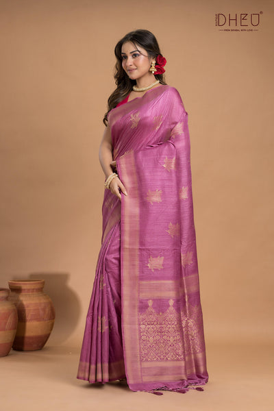 Designer Jute Munga Silk Saree