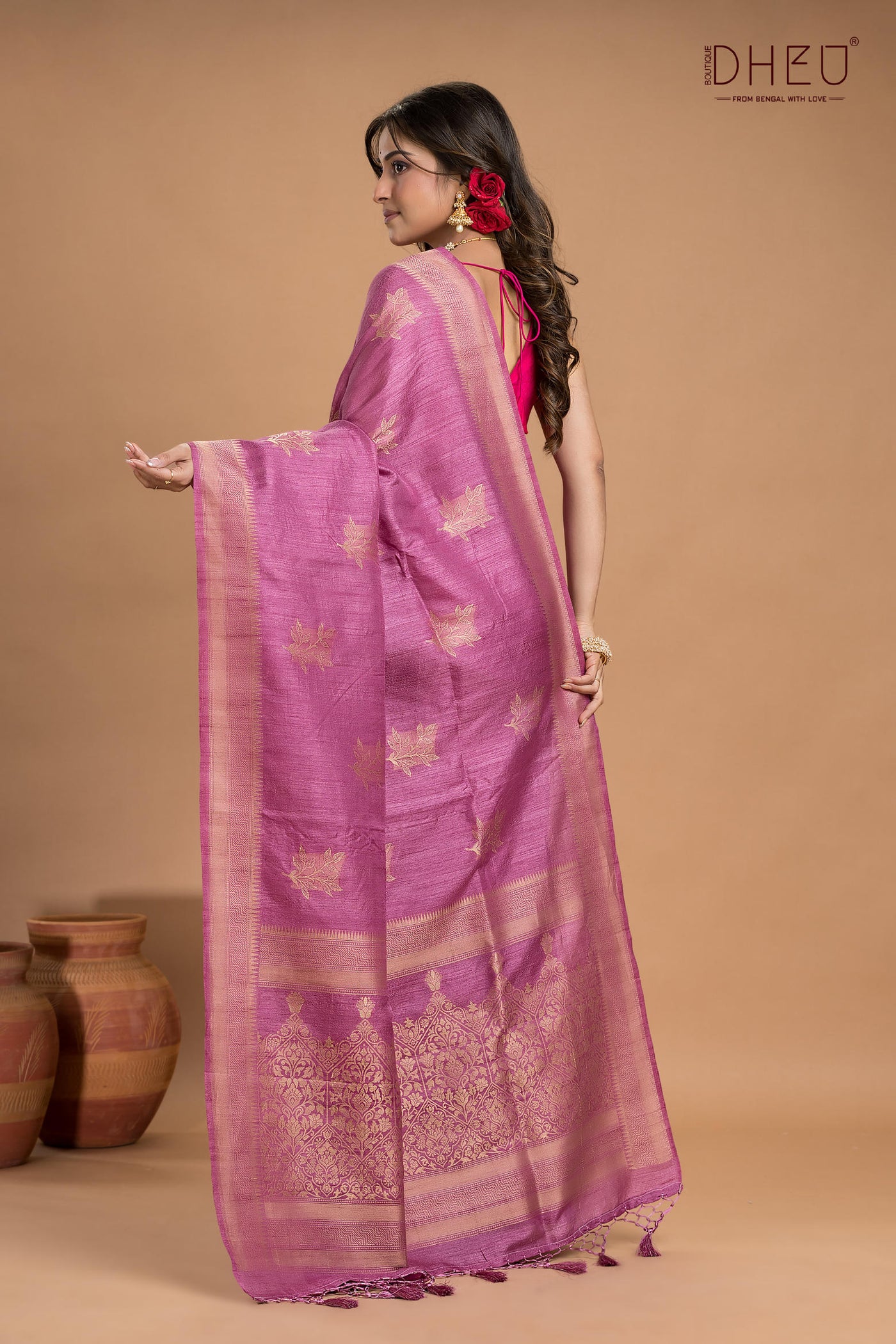 Designer Jute Munga Silk Saree