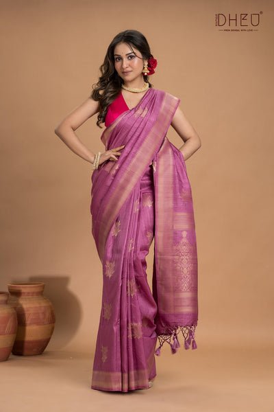 Designer Jute Munga Silk Saree