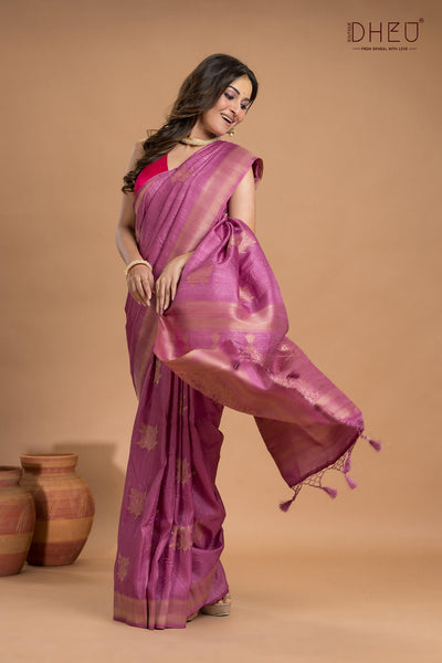 Designer Jute Munga Silk Saree