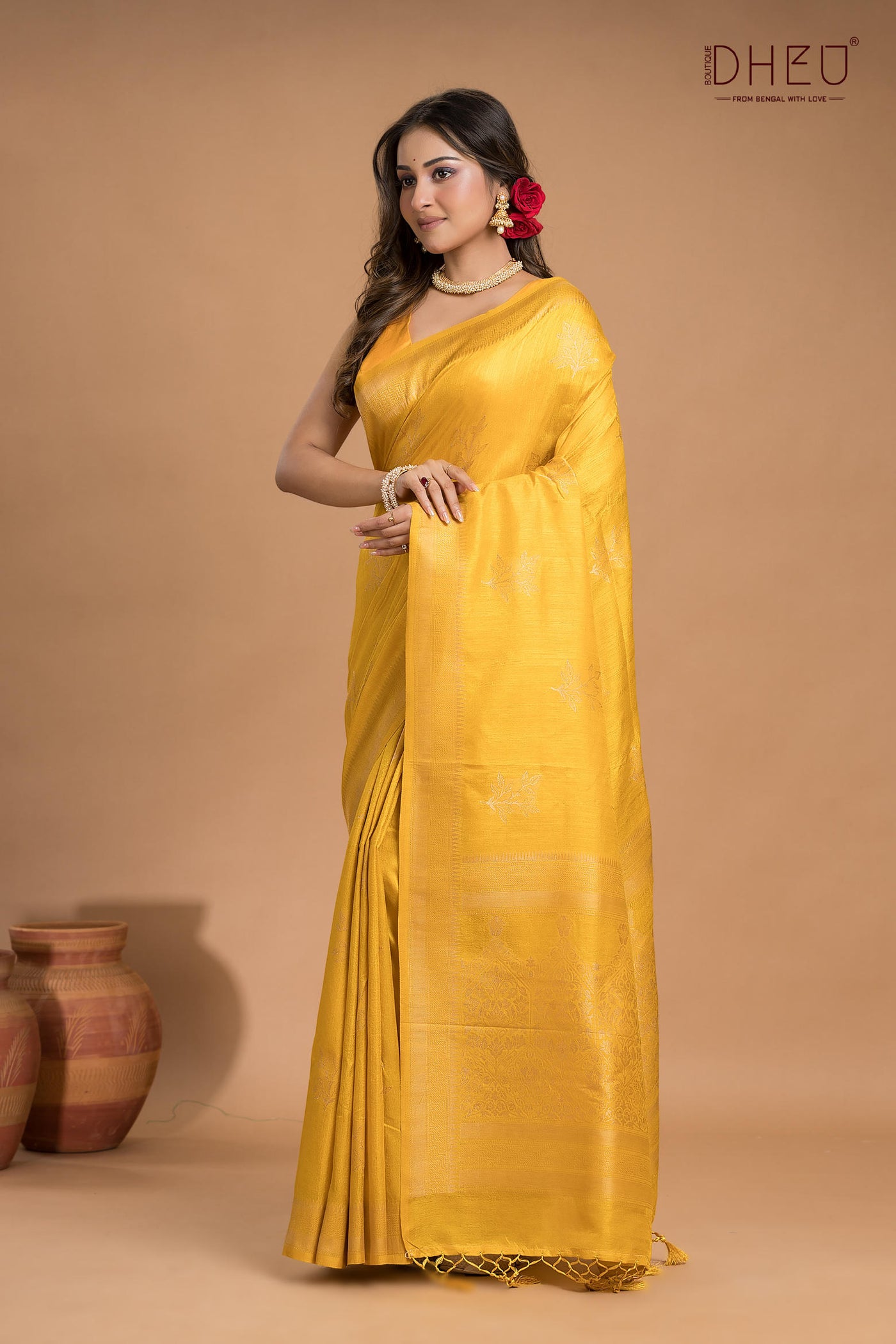 Designer Jute Munga Silk Saree