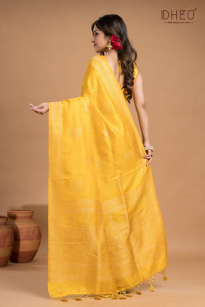Designer Jute Munga Silk Saree