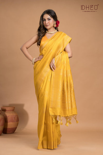 Designer Jute Munga Silk Saree