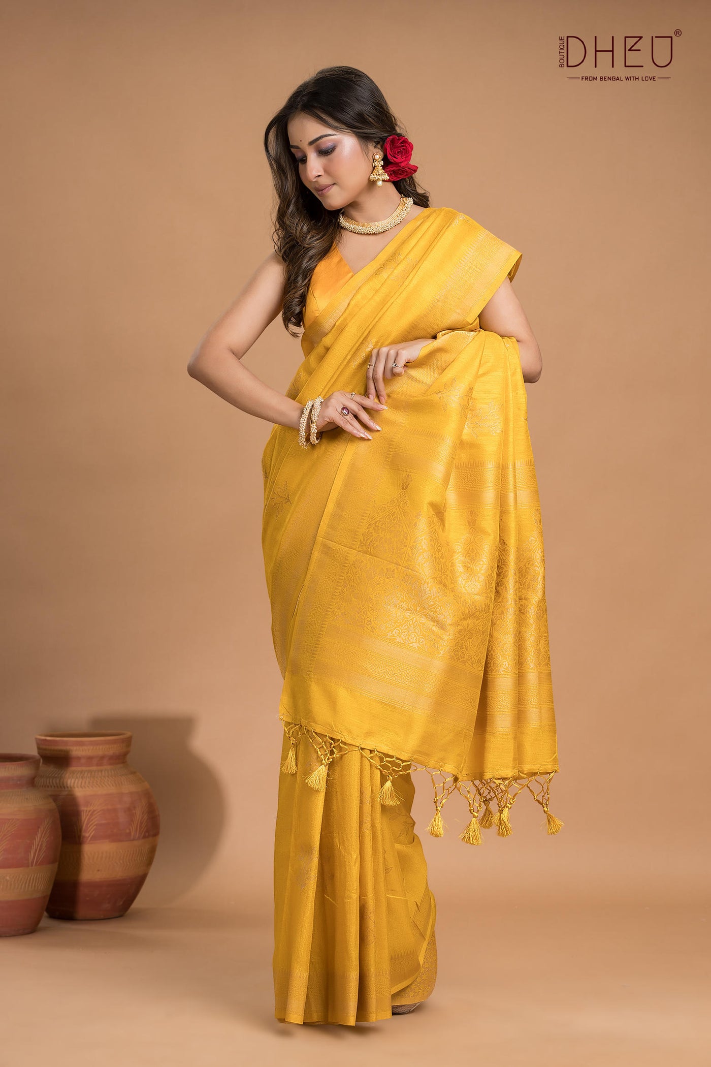 Designer Jute Munga Silk Saree