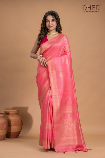 Designer Jute Munga Silk Saree