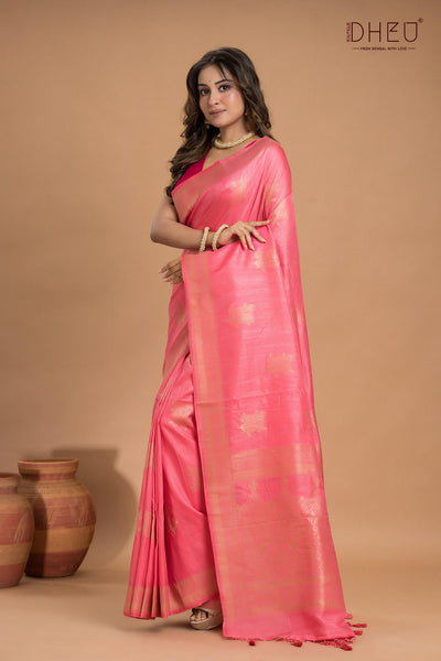 Designer Jute Munga Silk Saree