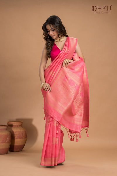 Designer Jute Munga Silk Saree