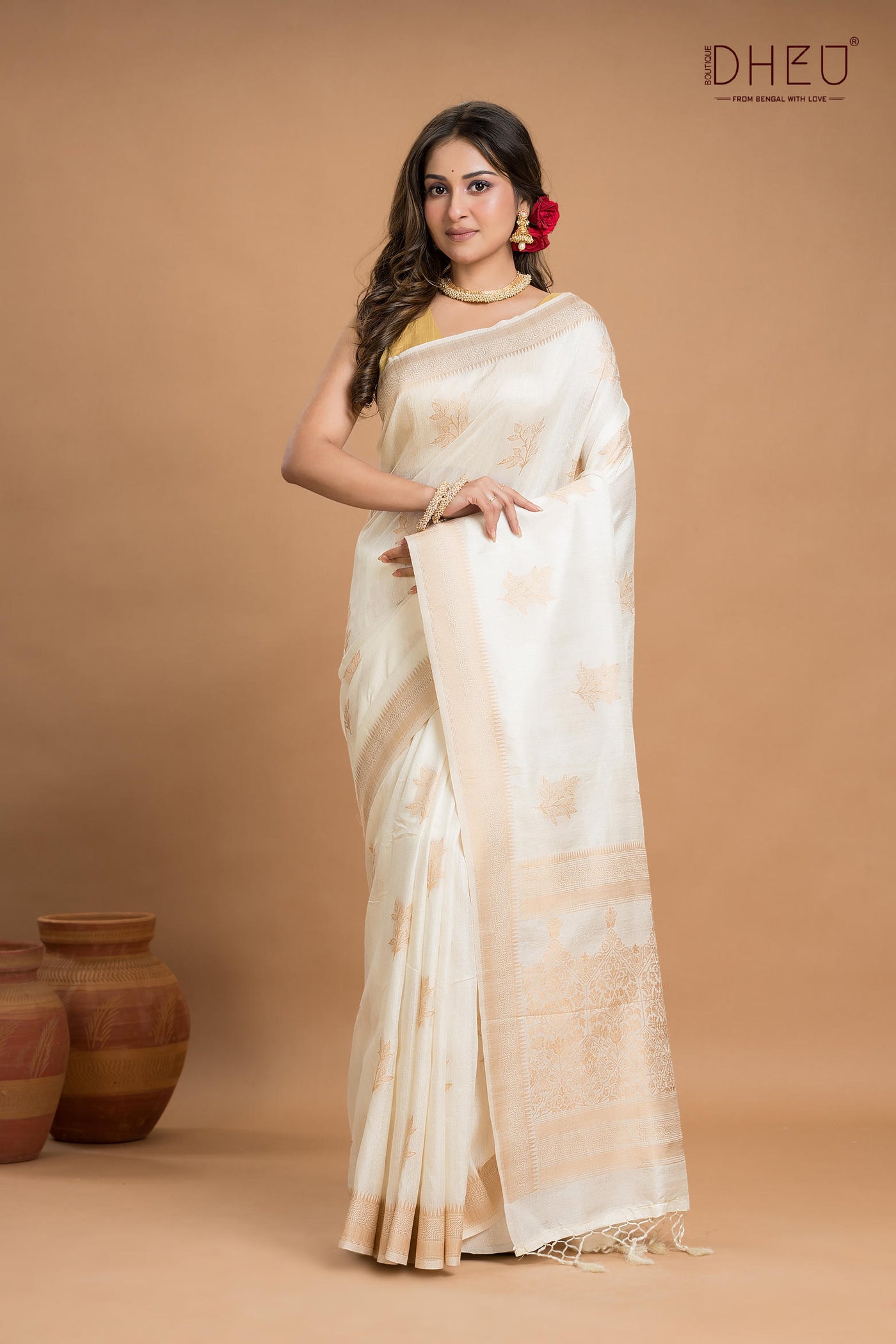 Designer Jute Munga Silk Saree