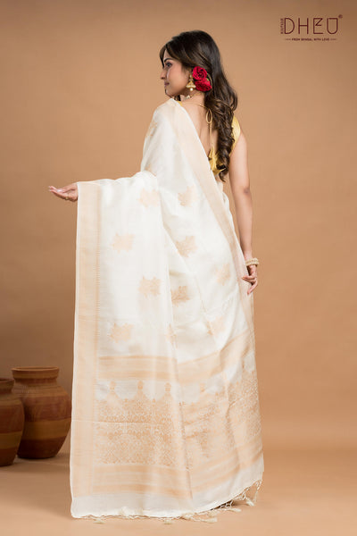 Designer Jute Munga Silk Saree