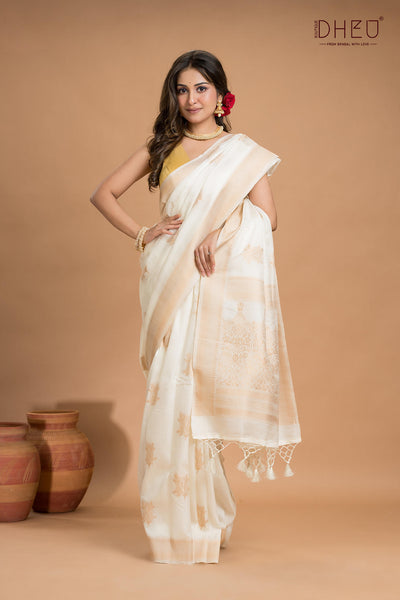 Designer Jute Munga Silk Saree
