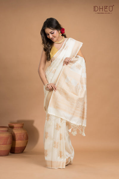Designer Jute Munga Silk Saree