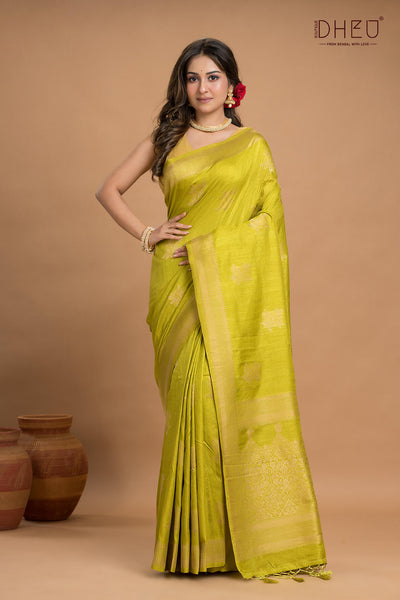 Designer Jute Munga Silk Saree