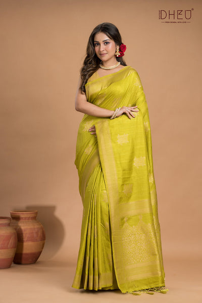 Designer Jute Munga Silk Saree