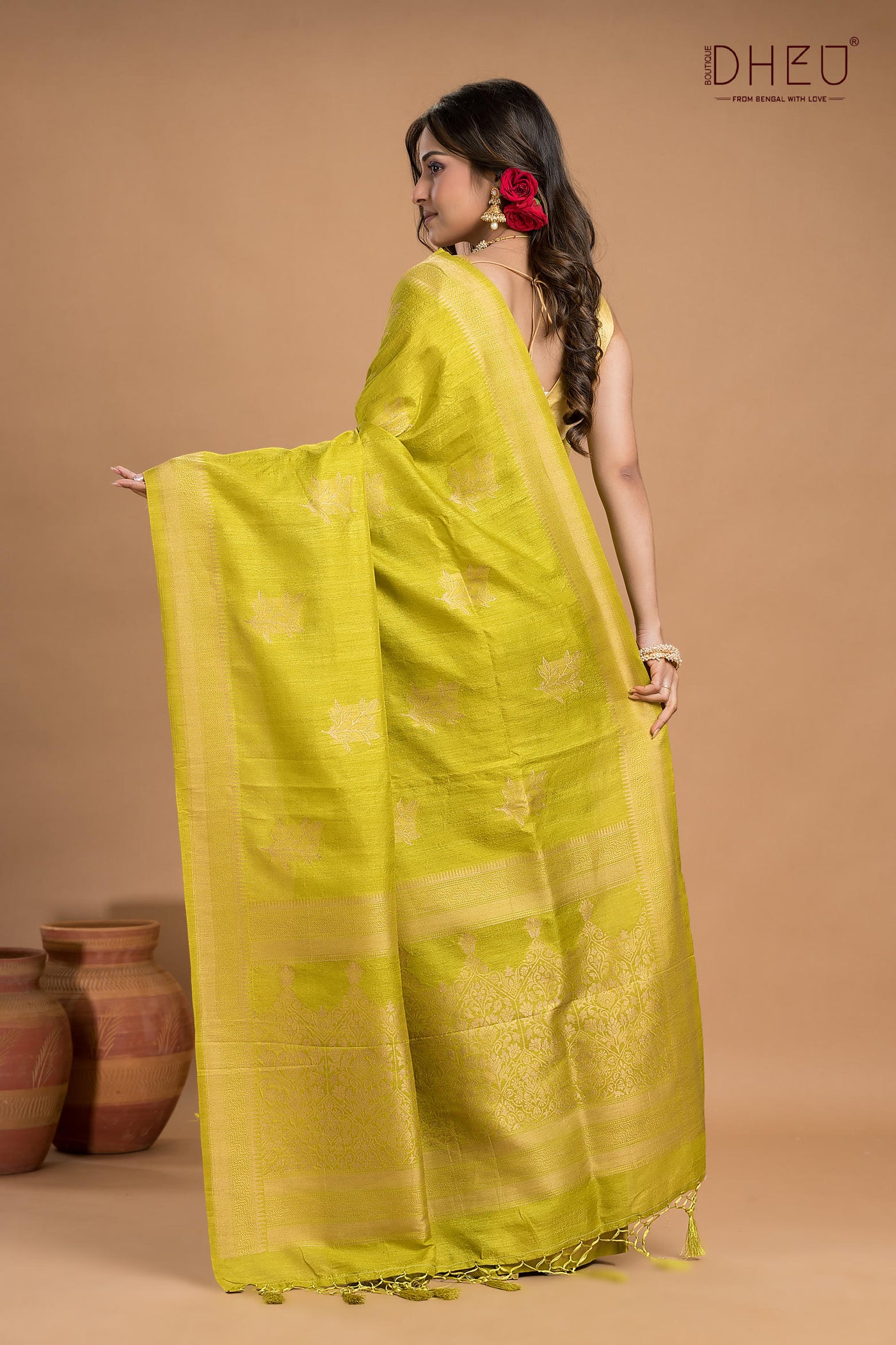 Designer Jute Munga Silk Saree