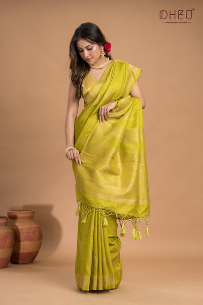 Designer Jute Munga Silk Saree