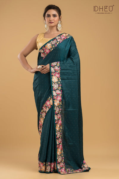 Embroidery Silk Jimmy Choo Saree