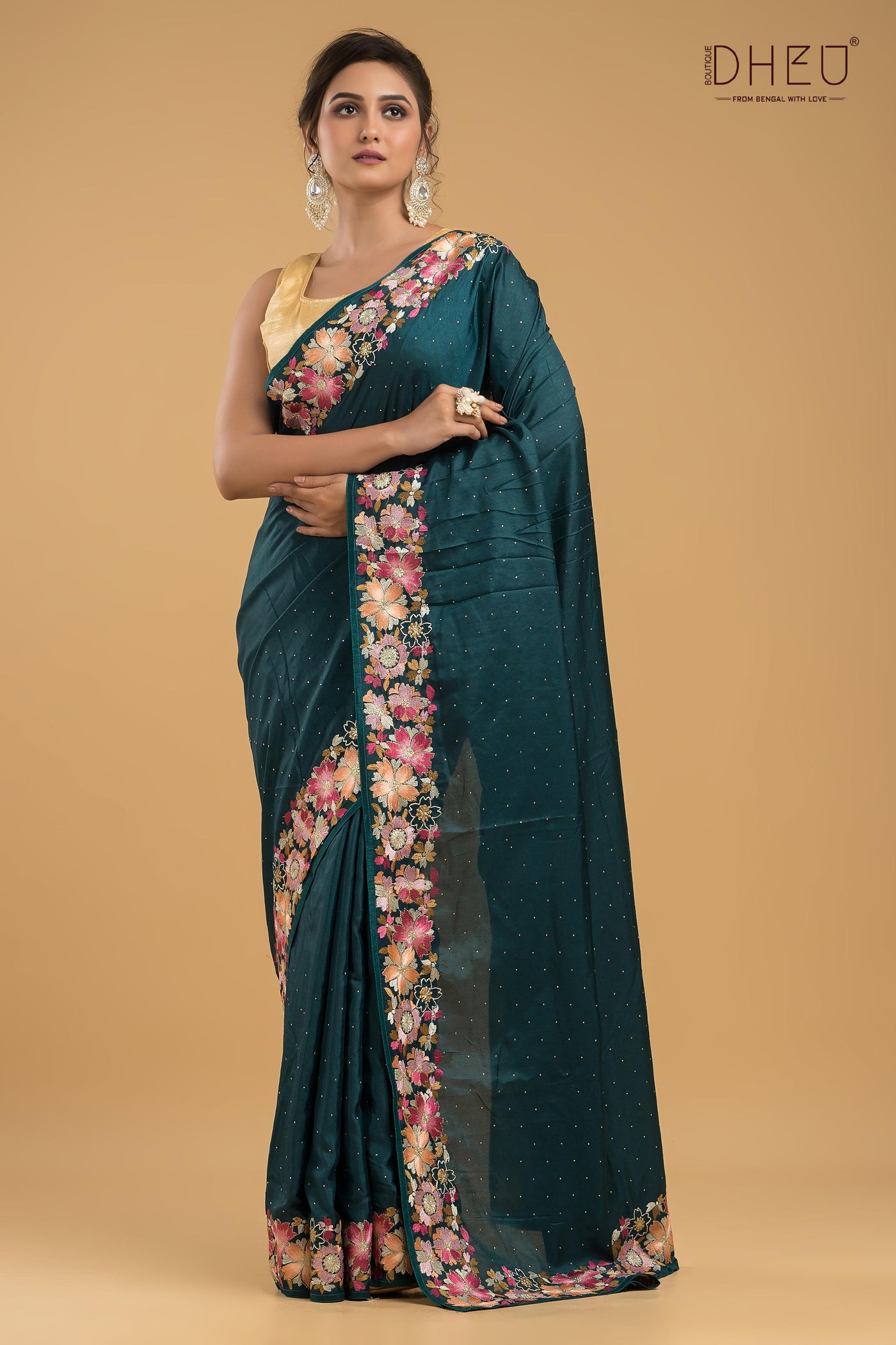 Embroidery Silk Jimmy Choo Saree