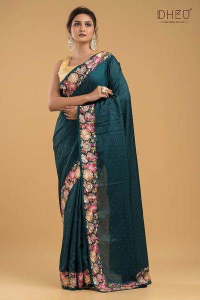 Embroidery Silk Jimmy Choo Saree