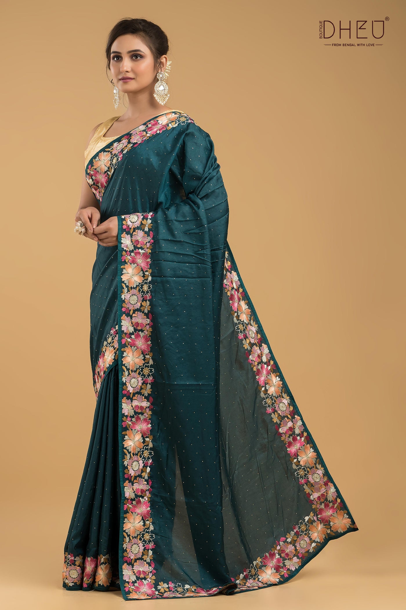 Embroidery Silk Jimmy Choo Saree