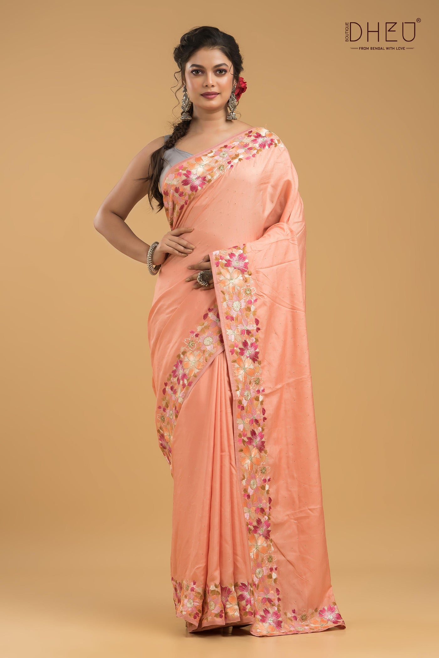 Embroidery Silk Jimmy Choo Saree