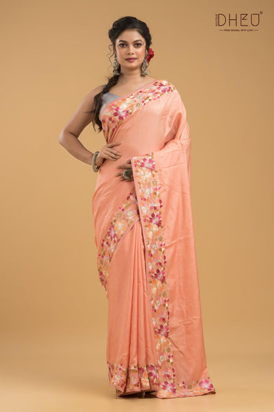 Embroidery Silk Jimmy Choo Saree