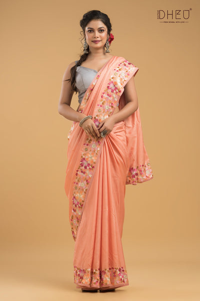 Embroidery Silk Jimmy Choo Saree