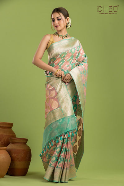 Designer Minakari Muslin Saree