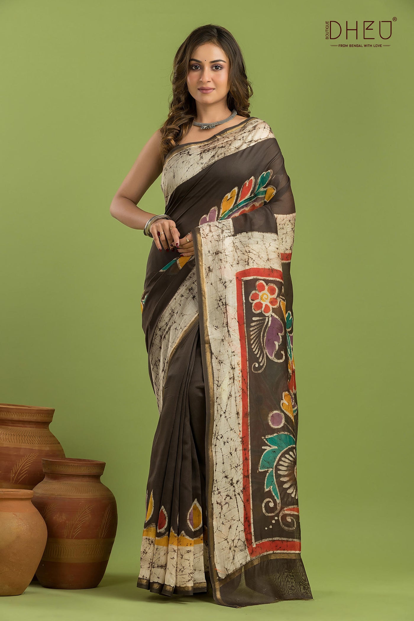 Exclusive Batik Chanderi Silk Saree