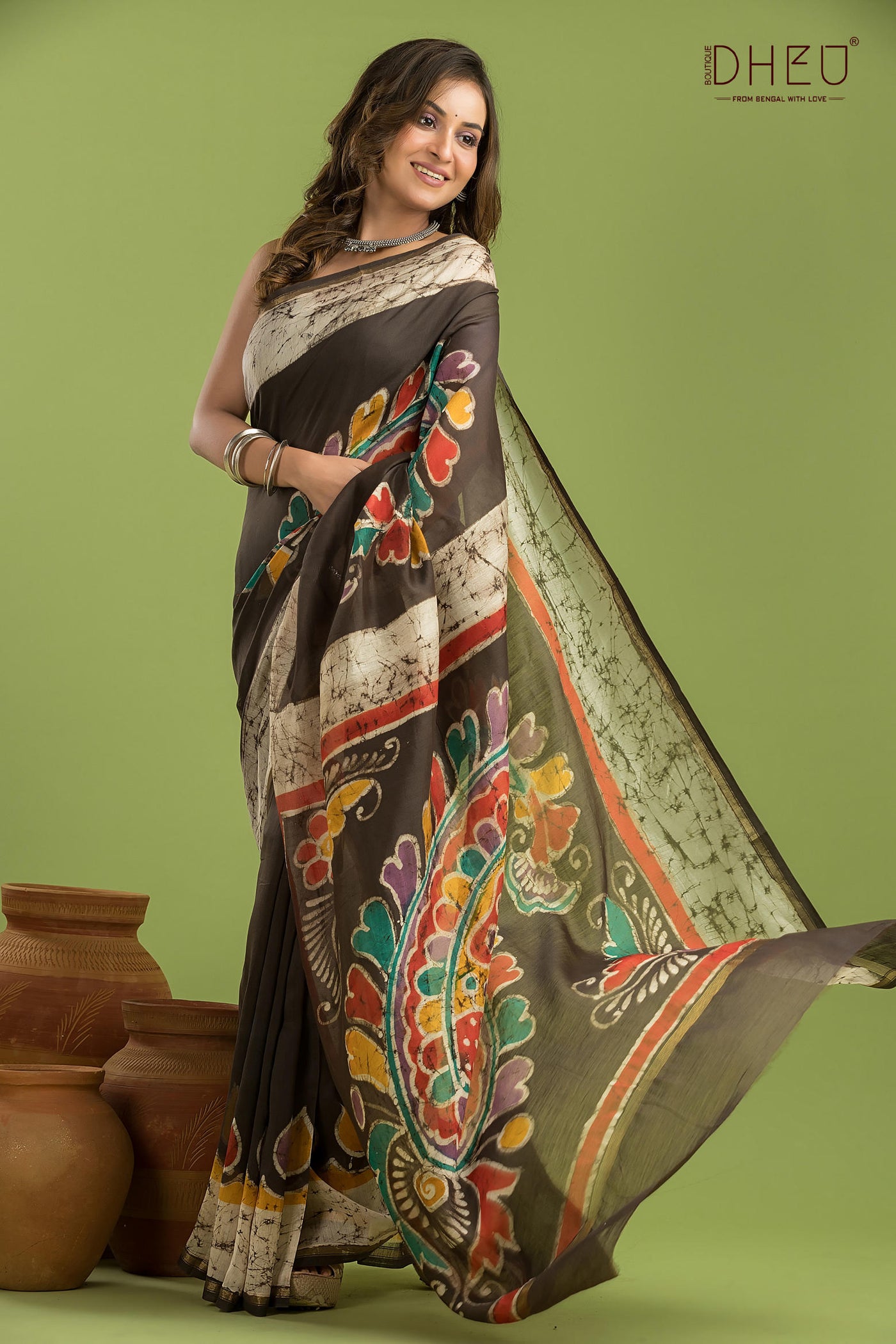 Exclusive Batik Chanderi Silk Saree