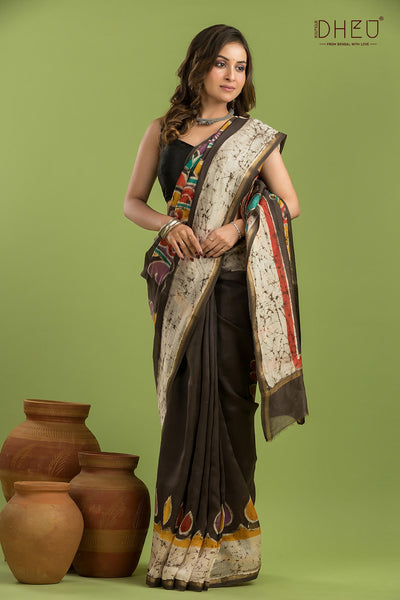 Exclusive Batik Chanderi Silk Saree