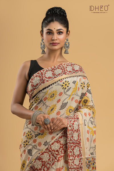 Exclusive Kalamkari Cotton Silk Saree