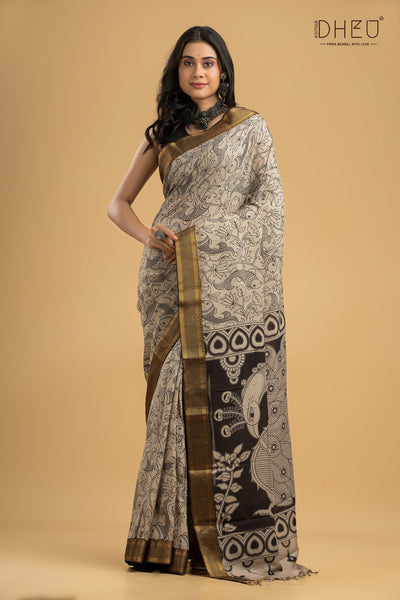 Exclusive Kalamkari Cotton Silk Saree