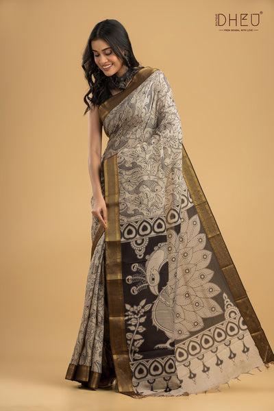 Exclusive Kalamkari Cotton Silk Saree