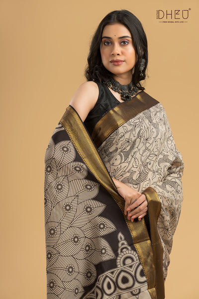 Exclusive Kalamkari Cotton Silk Saree