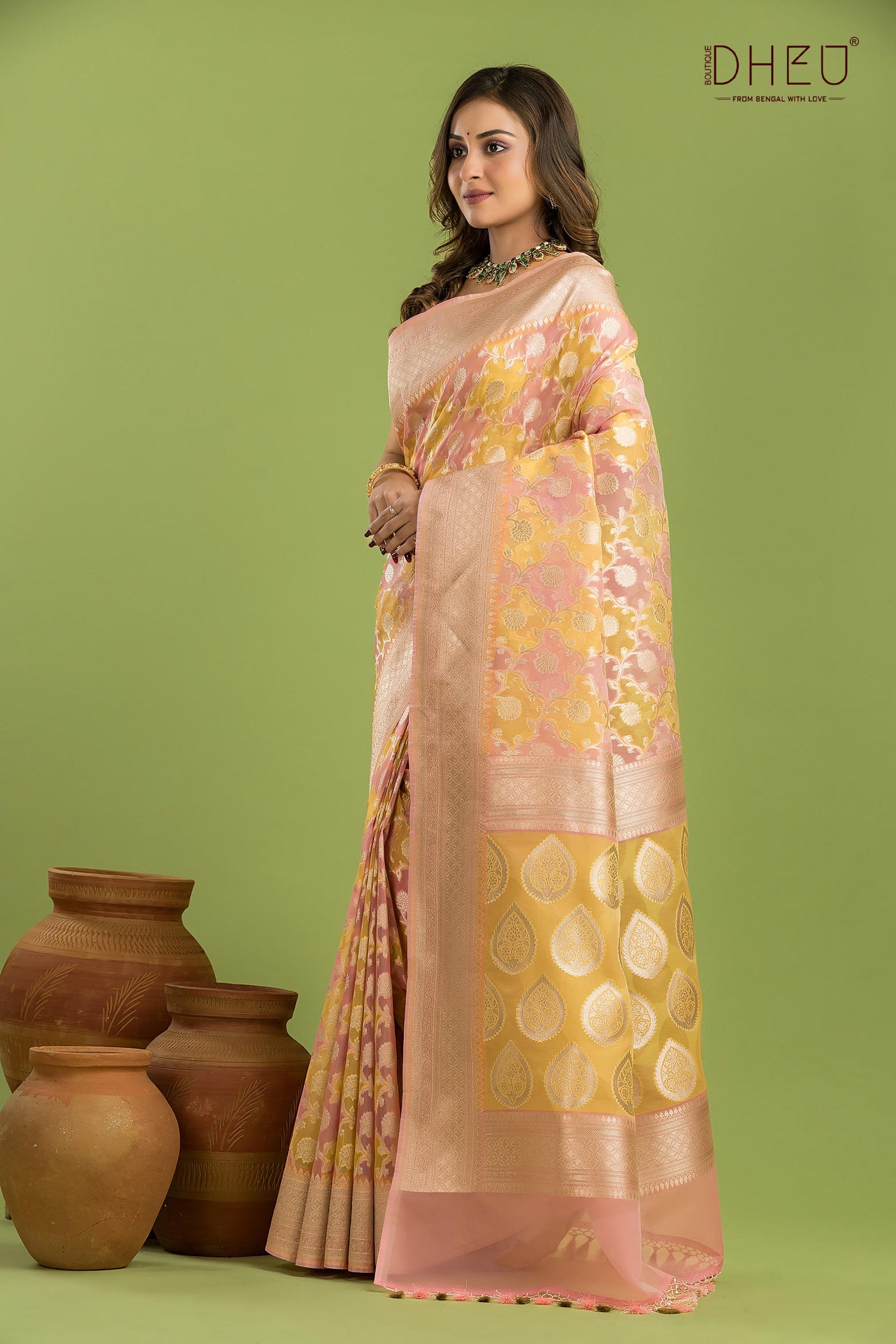 Designer Minakari Muslin Saree
