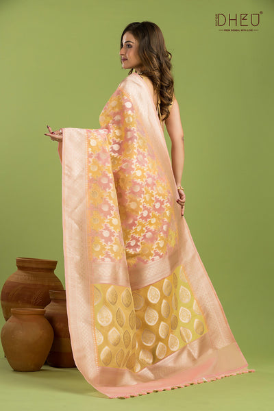 Designer Minakari Muslin Saree
