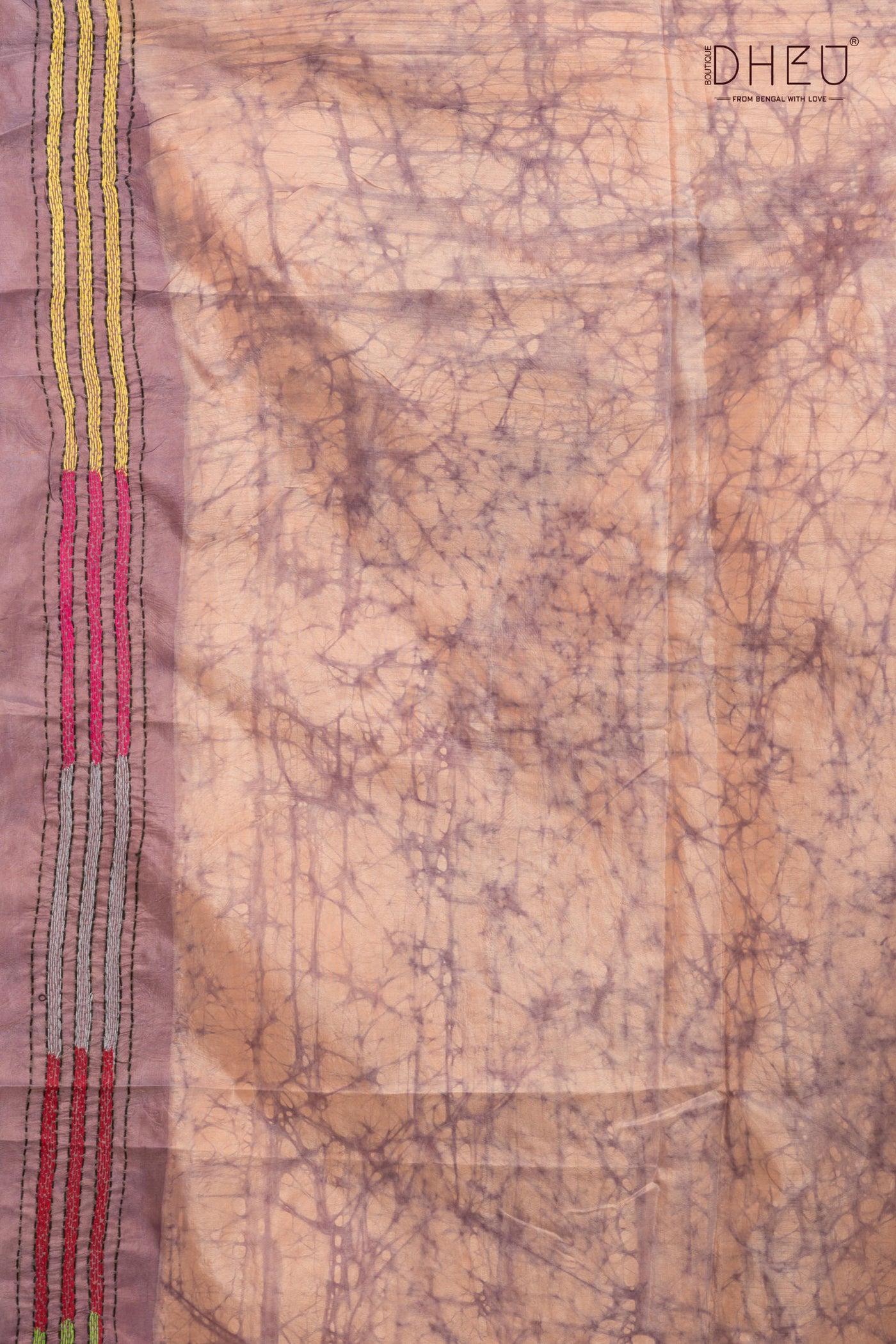 Bangalore Silk Kantha Stitch Saree (Silk Mark Certified)