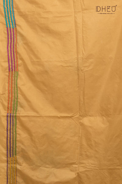 Bangalore Silk Kantha Stitch Saree (Silk Mark Certified)